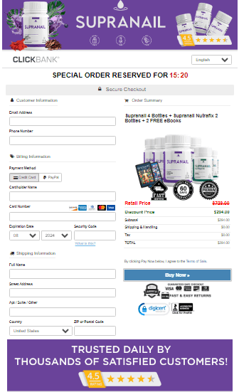 SupraNail Secured order form